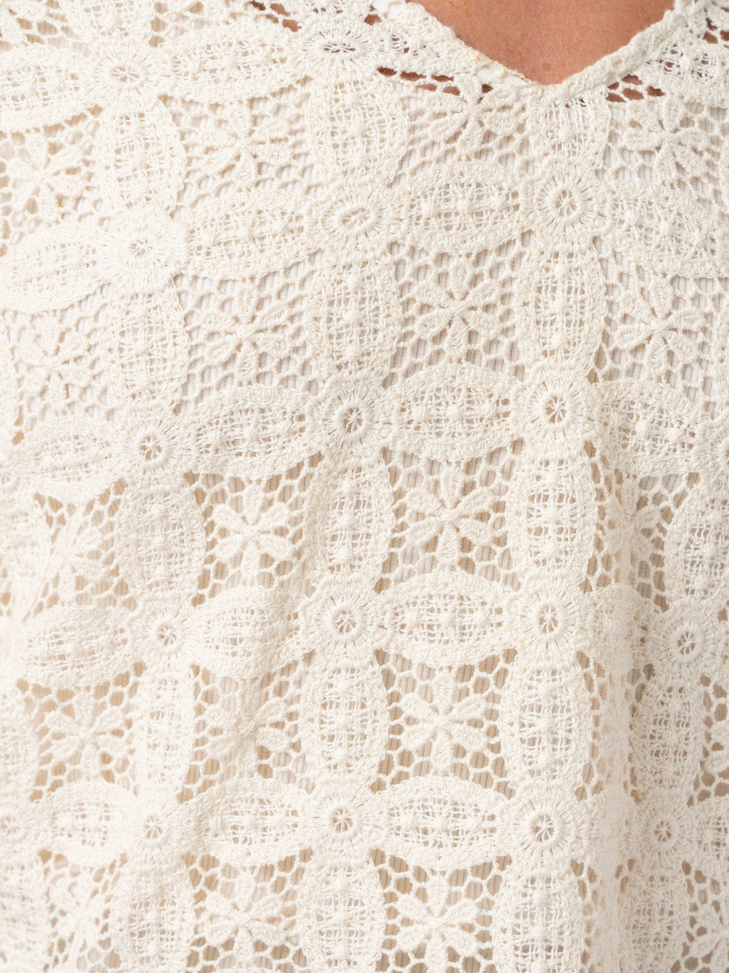 Ottilie V Neck Blouse - Cream Broderie - Women's Blouses | Saint + Sofia® EU